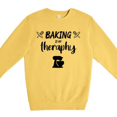 Baking Is My Therapy Cute Baker Biscuit Baking Culinary Gift Premium Crewneck Sweatshirt