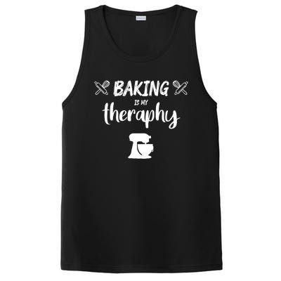 Baking Is My Therapy Cute Baker Biscuit Baking Culinary Gift PosiCharge Competitor Tank