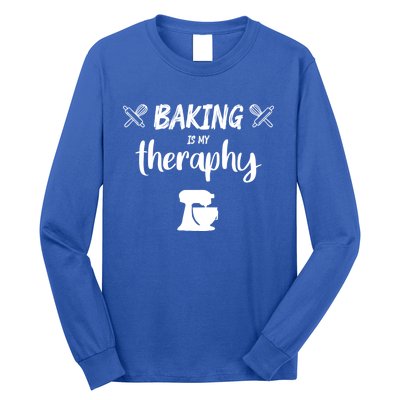 Baking Is My Therapy Cute Baker Biscuit Baking Culinary Gift Long Sleeve Shirt