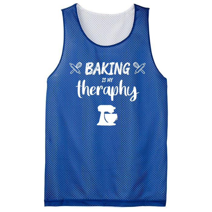 Baking Is My Therapy Cute Baker Biscuit Baking Culinary Gift Mesh Reversible Basketball Jersey Tank