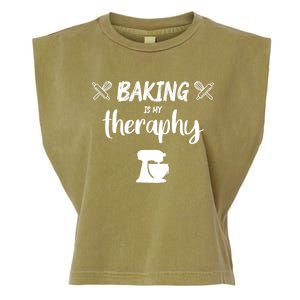 Baking Is My Therapy Cute Baker Biscuit Baking Culinary Gift Garment-Dyed Women's Muscle Tee