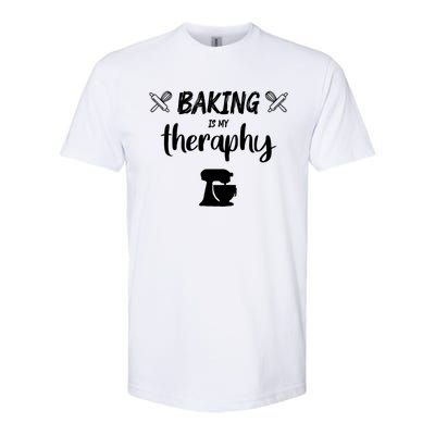 Baking Is My Therapy Cute Baker Biscuit Baking Culinary Gift Softstyle CVC T-Shirt