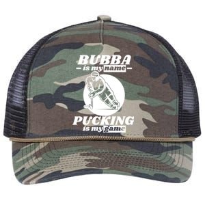 Bubba Is My Name Pucking Is My Game FatherS Day Sports Great Gift Retro Rope Trucker Hat Cap