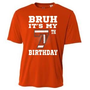 Bruh ItS My 7th Birthday 7 Year Old Football Cooling Performance Crew T-Shirt