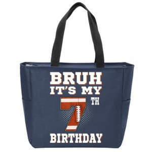 Bruh ItS My 7th Birthday 7 Year Old Football Zip Tote Bag