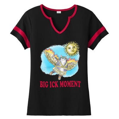 Big Ick Moment Cat Lover Ladies Halftime Notch Neck Tee