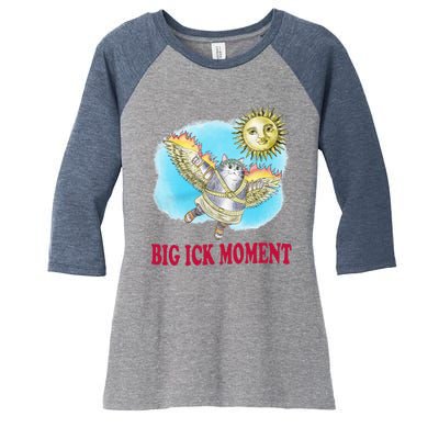 Big Ick Moment Cat Lover Women's Tri-Blend 3/4-Sleeve Raglan Shirt