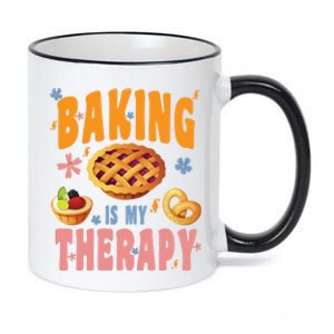 Baking Is My Therapy Cute Top Girls Fun Trendy Fashion Funny Gift 11oz Black Color Changing Mug