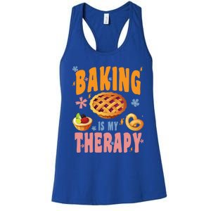 Baking Is My Therapy Cute Top Girls Fun Trendy Fashion Funny Gift Women's Racerback Tank