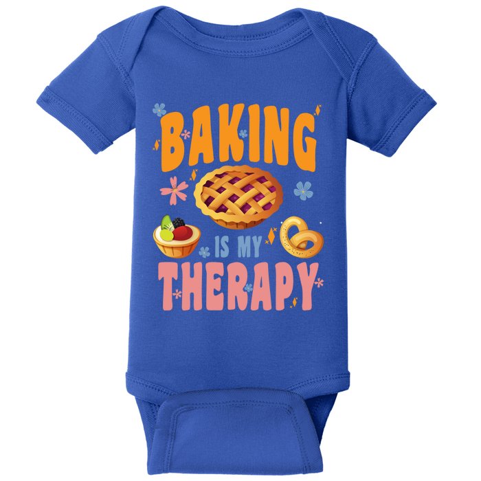 Baking Is My Therapy Cute Top Girls Fun Trendy Fashion Funny Gift Baby Bodysuit