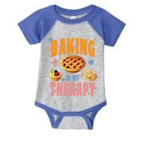 Baking Is My Therapy Cute Top Girls Fun Trendy Fashion Funny Gift Infant Baby Jersey Bodysuit