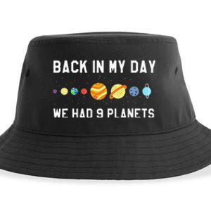 Back In My Day 9 Planets Pluto Space Astronomy Sustainable Bucket Hat