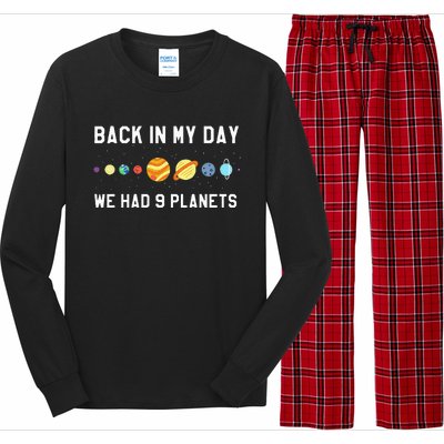 Back In My Day 9 Planets Pluto Space Astronomy Long Sleeve Pajama Set