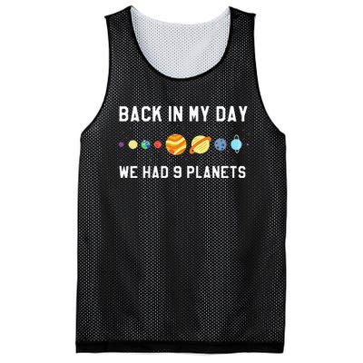 Back In My Day 9 Planets Pluto Space Astronomy Mesh Reversible Basketball Jersey Tank