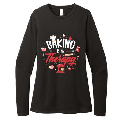 Baking Is My Therapy Gift Womens CVC Long Sleeve Shirt