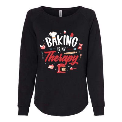 Baking Is My Therapy Gift Womens California Wash Sweatshirt