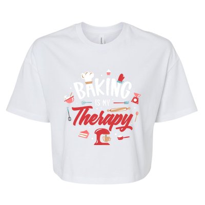 Baking Is My Therapy Gift Bella+Canvas Jersey Crop Tee