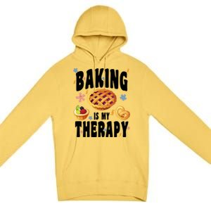 Baking Is My Therapy Cute Top Girls Fun Trendy Fashion Gift Premium Pullover Hoodie