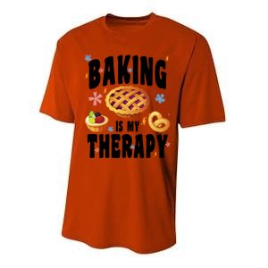 Baking Is My Therapy Cute Top Girls Fun Trendy Fashion Gift Performance Sprint T-Shirt