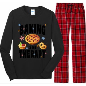 Baking Is My Therapy Cute Top Girls Fun Trendy Fashion Gift Long Sleeve Pajama Set