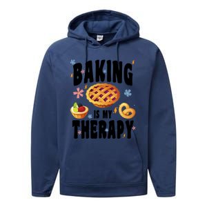 Baking Is My Therapy Cute Top Girls Fun Trendy Fashion Gift Performance Fleece Hoodie