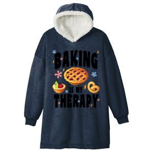 Baking Is My Therapy Cute Top Girls Fun Trendy Fashion Gift Hooded Wearable Blanket