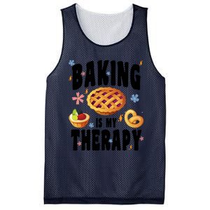 Baking Is My Therapy Cute Top Girls Fun Trendy Fashion Gift Mesh Reversible Basketball Jersey Tank