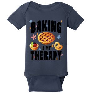 Baking Is My Therapy Cute Top Girls Fun Trendy Fashion Gift Baby Bodysuit