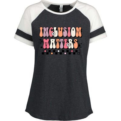 Boho Inclusion Matters Special Education Sped Teacher Gift Enza Ladies Jersey Colorblock Tee