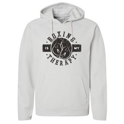 Boxing Is My Therapy Performance Fleece Hoodie