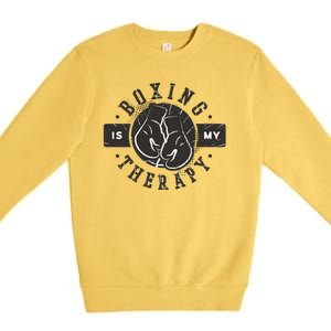 Boxing Is My Therapy Premium Crewneck Sweatshirt