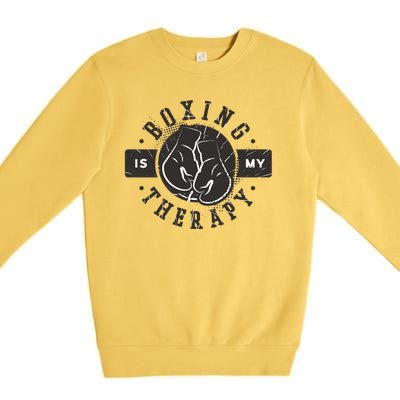 Boxing Is My Therapy Premium Crewneck Sweatshirt