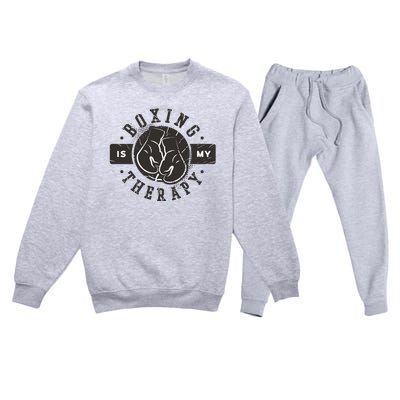 Boxing Is My Therapy Premium Crewneck Sweatsuit Set