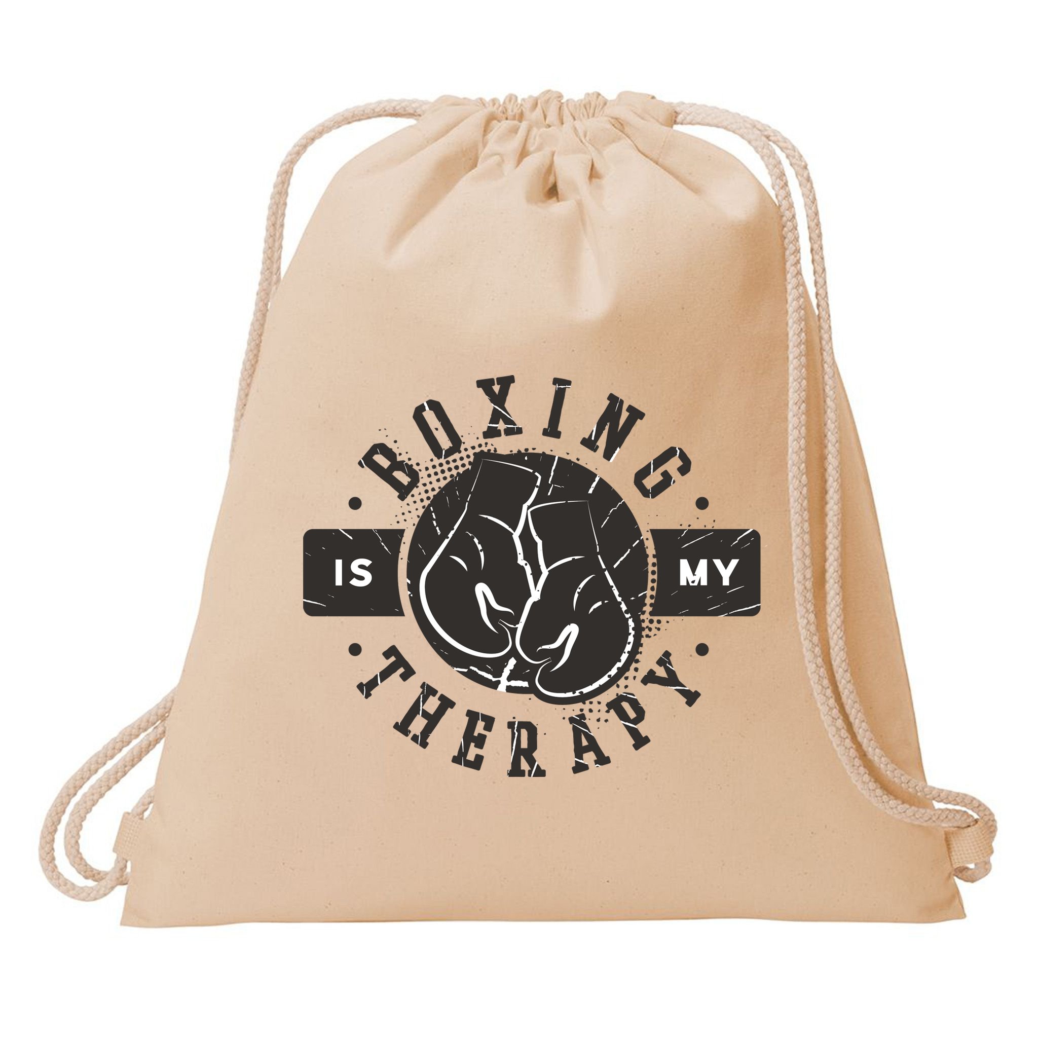 Boxing Is My Therapy Drawstring Bag