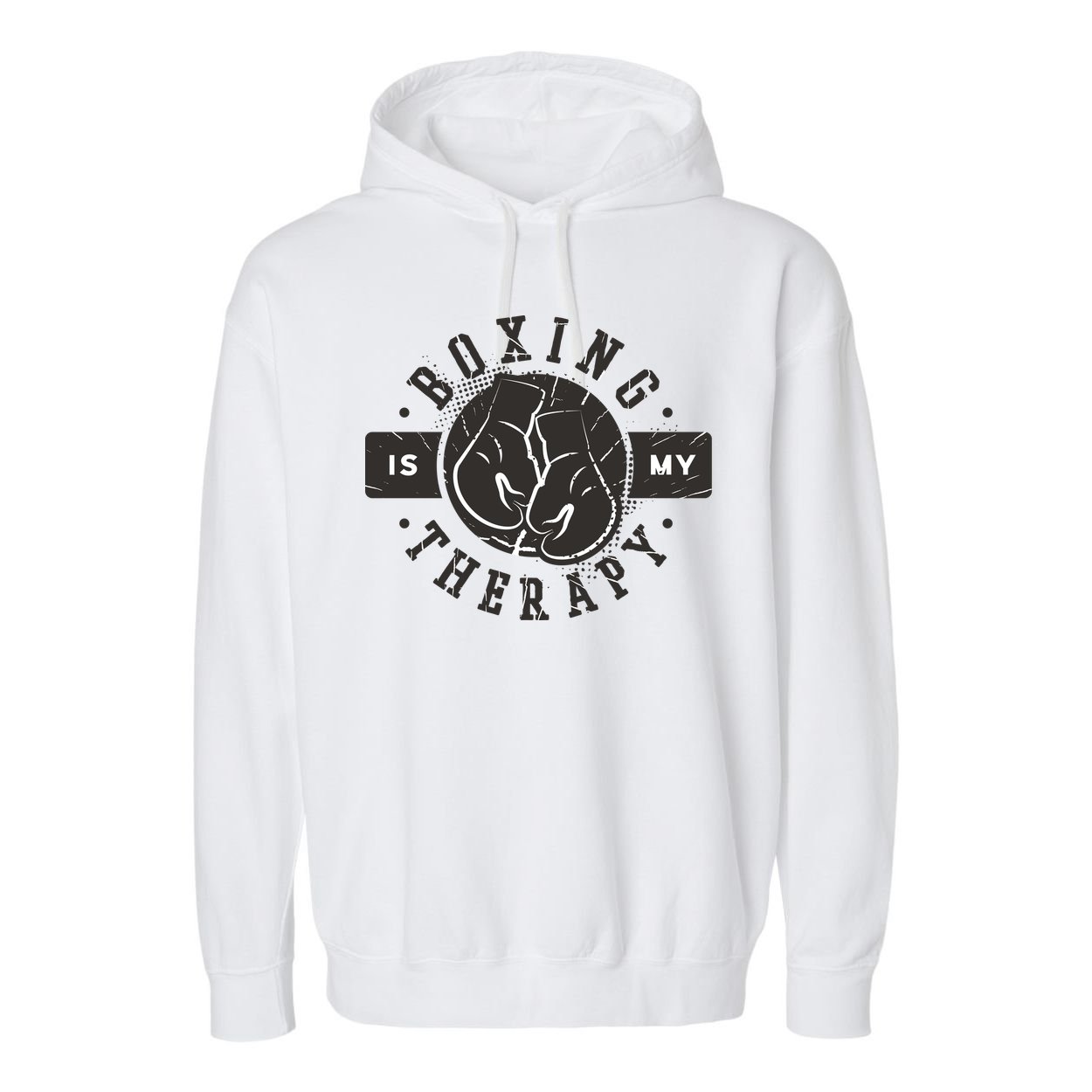Boxing Is My Therapy Garment-Dyed Fleece Hoodie