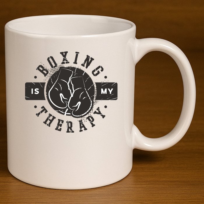 Boxing Is My Therapy 11oz C Handle Ceramic Mug