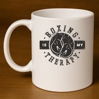 Boxing Is My Therapy 11oz C Handle Ceramic Mug