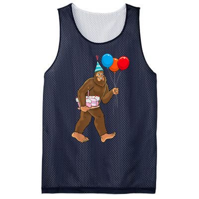 Bigfoot ItS My Birthday Party Hat Balloons Sasquatch Mesh Reversible Basketball Jersey Tank