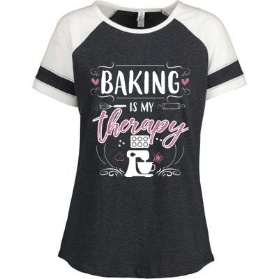 Baking Is My Therapy Meaningful Gift Enza Ladies Jersey Colorblock Tee