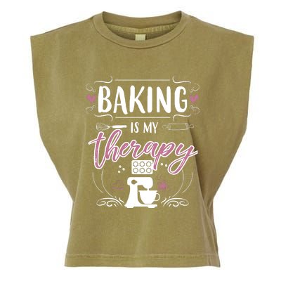 Baking Is My Therapy Meaningful Gift Garment-Dyed Women's Muscle Tee