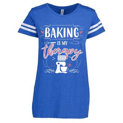 Baking Is My Therapy Meaningful Gift Enza Ladies Jersey Football T-Shirt