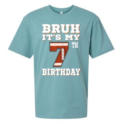 Bruh ItS My 7th Birthday 7 Year Old Football Sueded Cloud Jersey T-Shirt