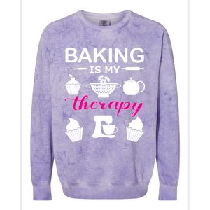 Baking Is My Therapy Gift Colorblast Crewneck Sweatshirt