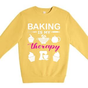 Baking Is My Therapy Gift Premium Crewneck Sweatshirt