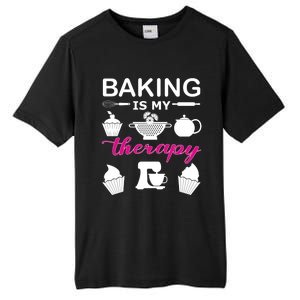 Baking Is My Therapy Gift Tall Fusion ChromaSoft Performance T-Shirt