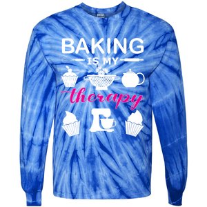 Baking Is My Therapy Gift Tie-Dye Long Sleeve Shirt