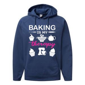 Baking Is My Therapy Gift Performance Fleece Hoodie