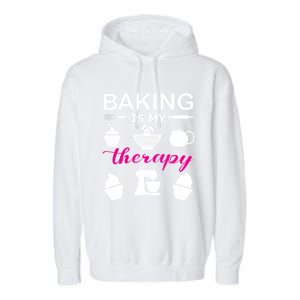 Baking Is My Therapy Gift Garment-Dyed Fleece Hoodie