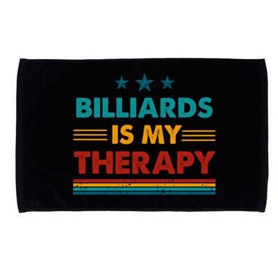 Billiards Is My Therapy Funny Billiards Gift Microfiber Hand Towel