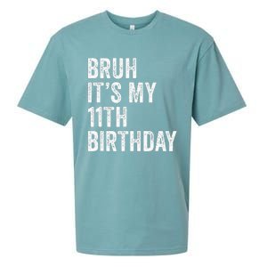 Bruh Its My 11th Birthday 11 Years Old Eleventh Birthday Sueded Cloud Jersey T-Shirt